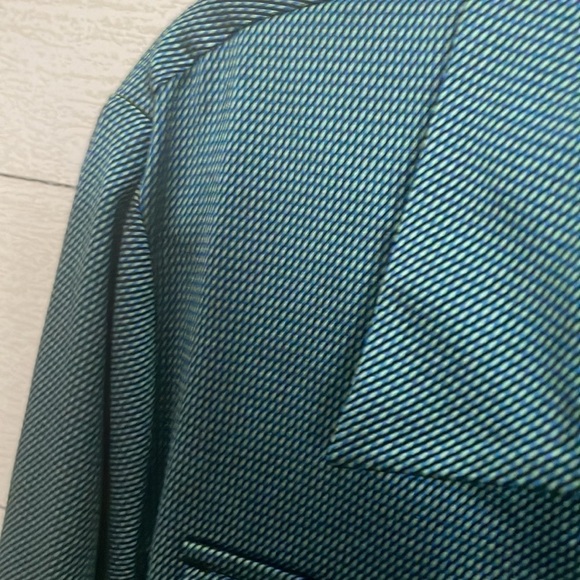 Per Se by Carlisle‎ Women's Green & Blue geometric iridescent button up size 14 - Picture 2 of 8